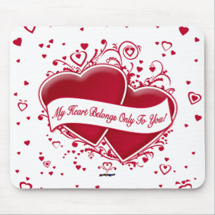 My Heart Belongs Only To You! Red Hearts Mouse Mat