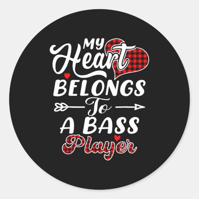 My Heart Belongs To A B Player Shirt Funny Valenti Classic Round Sticker (Front)