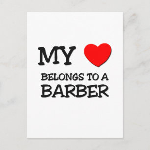 My Heart Belongs To A BARBER Postcard
