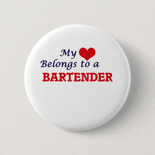 My heart belongs to a Bartender 6 Cm Round Badge