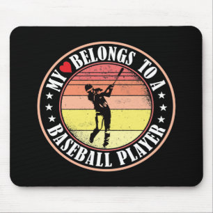 MY HEART BELONGS TO A BASEBALL PLAYER MOUSE MAT