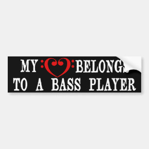 My Heart Belongs To A Bass Player Bumper Sticker