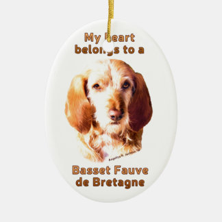 My Heart Belongs To A Basset Fauve de Bretagne Ceramic Tree Decoration