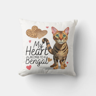 My Heart Belongs to a Bengal Cushion
