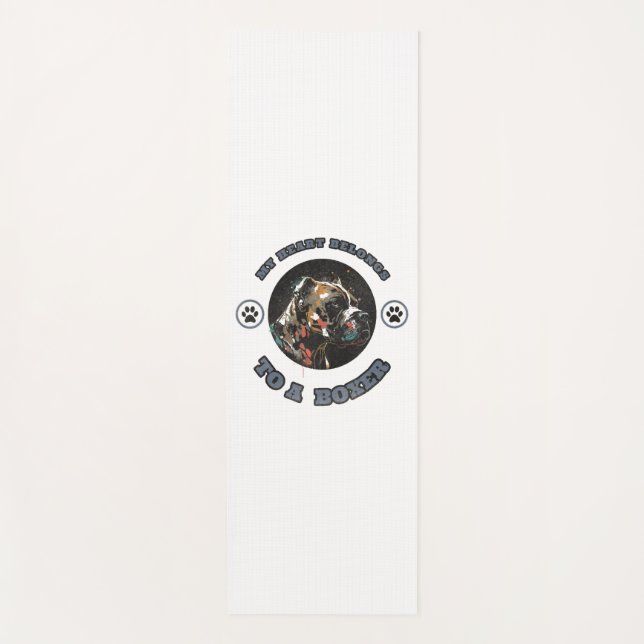 My Heart Belongs To A Boxer Yoga Mat (Front)