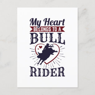 My Heart Belongs To a Bull Rider Postcard