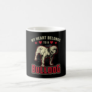 My Heart Belongs To A Bulldog Dog Vintage Funny Coffee Mug