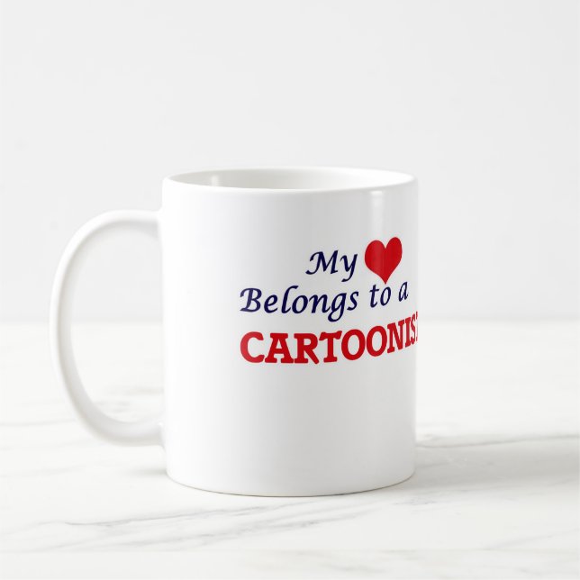 My heart belongs to a Cartoonist Coffee Mug (Left)