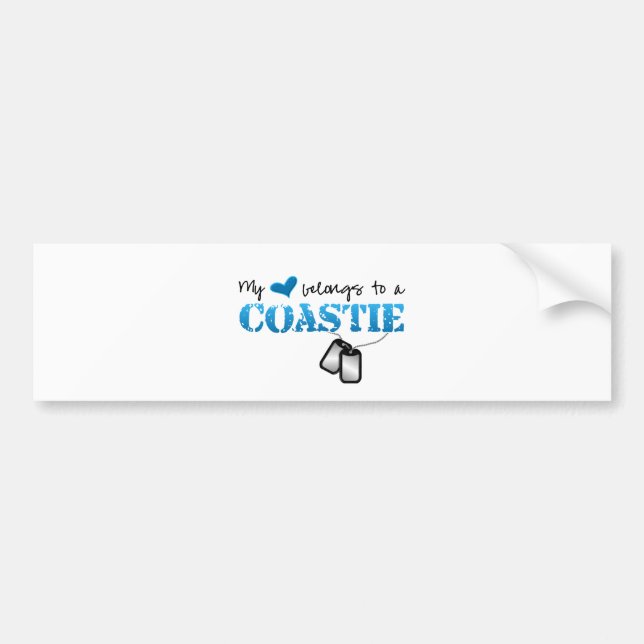 My heart belongs to a Coastie Bumper Sticker (Front)