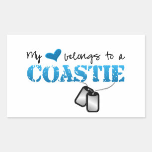 My heart belongs to a Coastie Rectangular Sticker