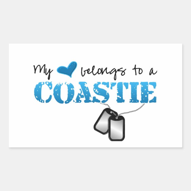 My heart belongs to a Coastie Rectangular Sticker (Front)