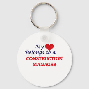 My heart belongs to a Construction Manager Key Ring