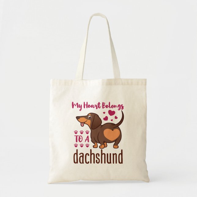 My Heart Belongs to a Dachshund Tote Bag (Front)