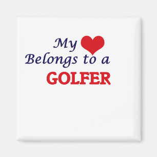 My heart belongs to a Golfer Magnet