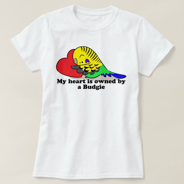 My heart belongs to a green budgie T-Shirt (Design Front)
