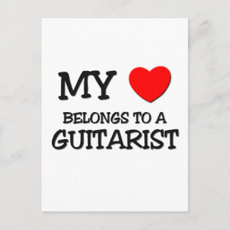 My Heart Belongs To A GUITARIST Postcard