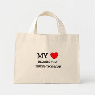 My Heart Belongs To A LIGHTING TECHNICIAN Mini Tote Bag