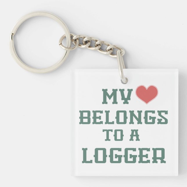 My Heart Belongs to a Logger Keychain (Front)