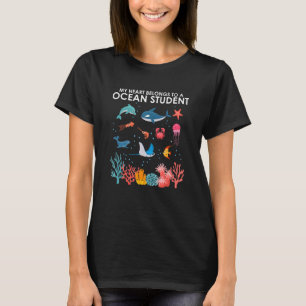 My Heart Belongs To A Marine Biologist Ocean Stude T-Shirt