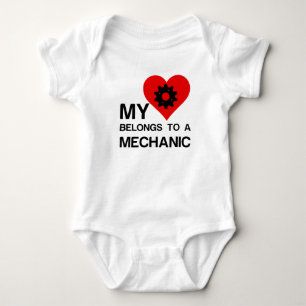 MY HEART BELONGS TO A MECHANIC BABY BODYSUIT