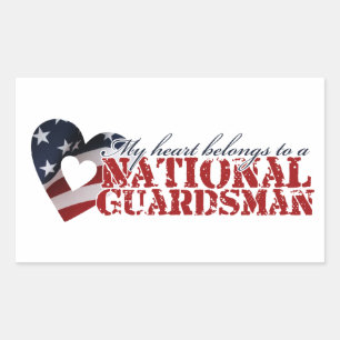 My heart belongs to a National Guardsman Rectangular Sticker