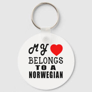 My Heart Belongs To A Norwegian Key Ring