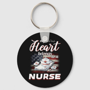 My Heart Belongs To A Nurse Key Ring