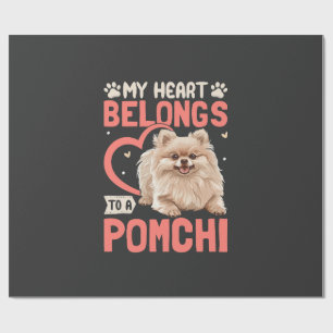 My Heart Belongs To A Pomchi Wrapping Paper