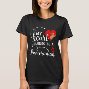 My Heart Belongs To A Pomeranian Mom T-Shirt