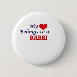 My heart belongs to a Rabbi 6 Cm Round Badge