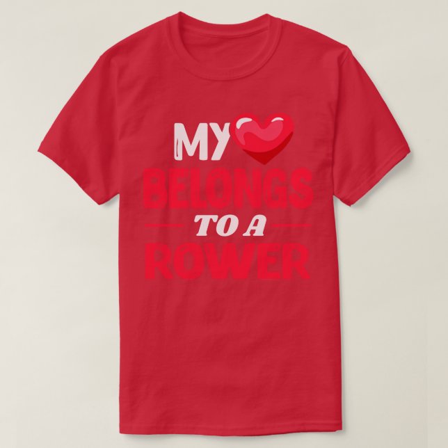 My heart belongs to a rower Funny rowing lover gif T-Shirt (Design Front)
