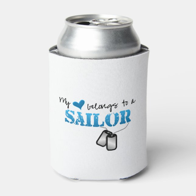 My Heart Belongs To A Sailor Can Cooler (Can Front)