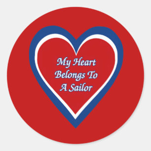 My Heart Belongs to a Sailor Classic Round Sticker