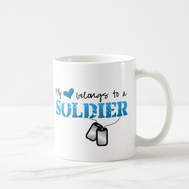 My Heart Belongs To A Soldier Coffee Mug (Right)