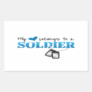 My Heart Belongs To A Soldier Rectangular Sticker