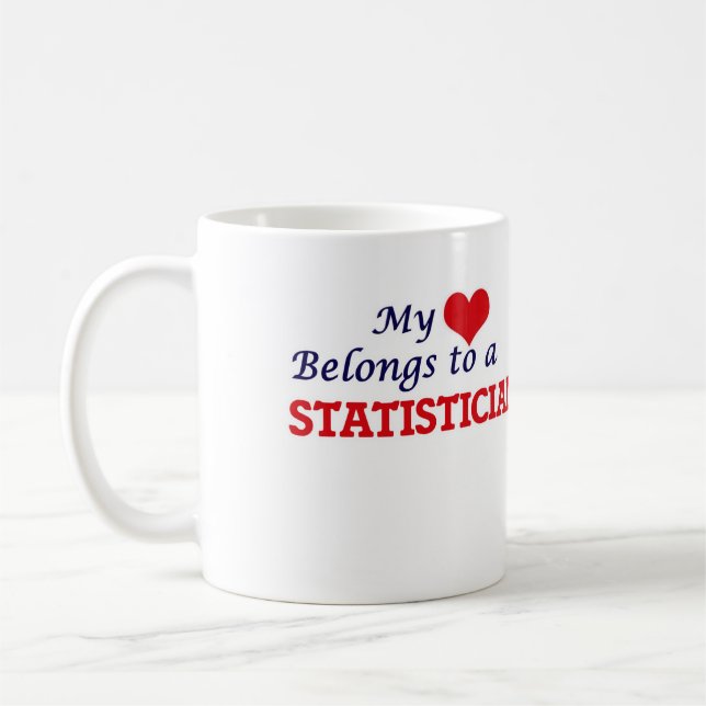 My heart belongs to a Statistician Coffee Mug (Left)