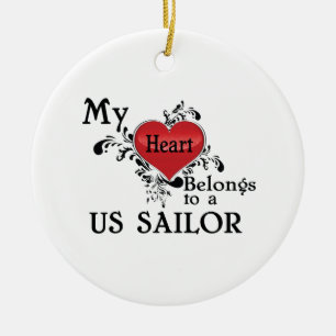 My Heart Belongs to a US Sailor Ornament