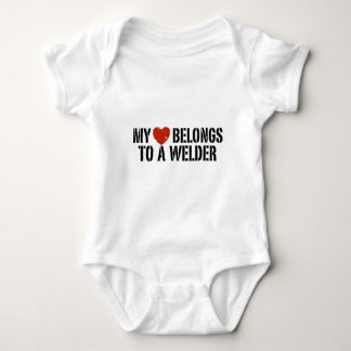My Heart Belongs to a Welder Baby Bodysuit