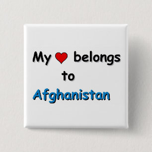 My heart belongs to Afghanistan 15 Cm Square Badge
