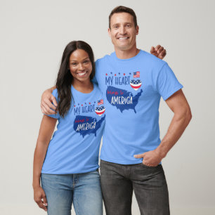 My Heart Belongs to America Patriotic Men's T-Shir T-Shirt