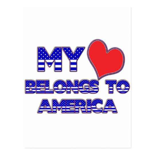 My Heart Belongs To America Postcard