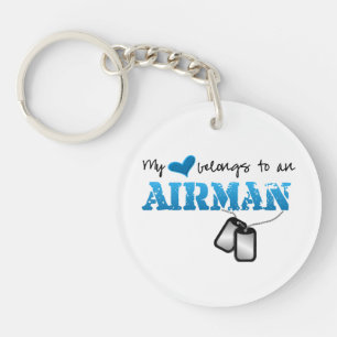 My Heart Belongs to an Airman Key Ring