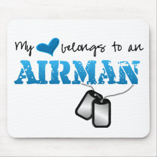 My Heart Belongs to an Airman Mouse Mat