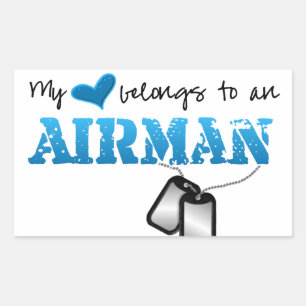 My Heart Belongs to an Airman Rectangular Sticker
