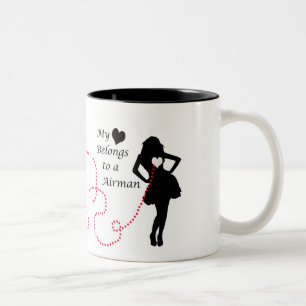 My Heart Belongs to an Airman Two-Tone Coffee Mug