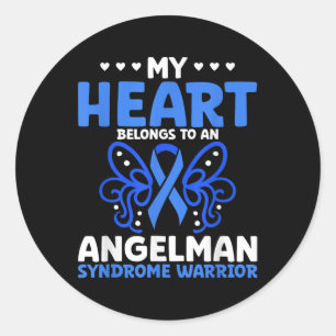 My Heart Belongs To An Angelman Syndrome Warrior A Classic Round Sticker