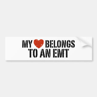 My Heart Belongs To An EMT Bumper Sticker