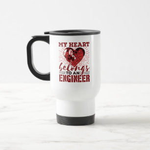 My Heart Belongs to An Engineer Wife Girlfriend Travel Mug
