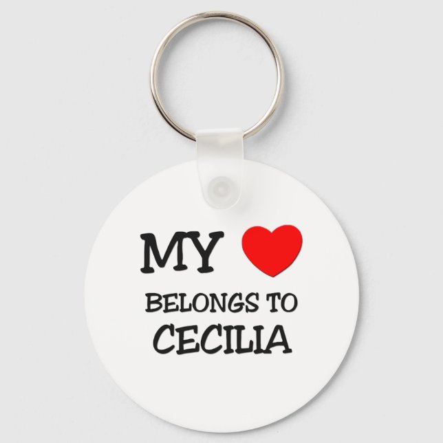 My Heart Belongs To CECILIA Key Ring (Front)