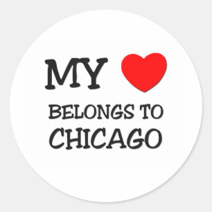 My heart belongs to CHICAGO Classic Round Sticker